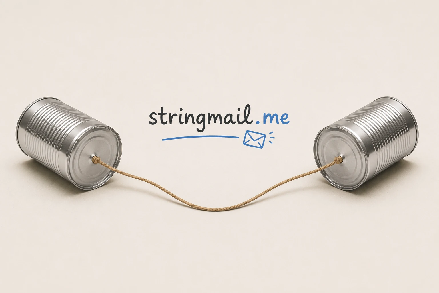 Two tin cans connected by a string — the original stringmail